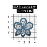 ID 6615 Blue Lace Flower Blossom Patch Doily Garden Embroidered Iron On Applique