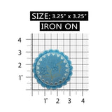 ID 6620 Blue Garden Flower Patch Felt Symbol Spring Embroidered Iron On Applique