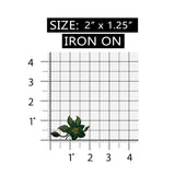 ID 6648 Green Flower Bud Patch Garden Blossom Plant Embroidered Iron On Applique
