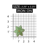 ID 6658 Green Flower Symbol Patch Head Plant Blossom Embroidered IronOn Applique