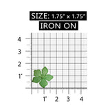 ID 6662 Shiny Spotted Green Flower Patch Blossom Embroidered Iron On Applique