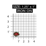 ID 6671 Crochet Red Rose Patch Garden Flower Knit Embroidered Iron On Applique