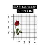 ID 6676 Single Red Rose Patch Garden Love Gift Craft Embroidered IronOn Applique
