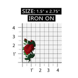 ID 6680 Red Rose Flower Buds Patch Garden Love Plant Embroidered IronOn Applique