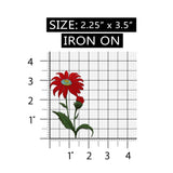 ID 6692 Red Flower Bud Patch Garden Symbol Plant Embroidered Iron On Applique