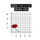 ID 6693 Red Pansy Flower Patch Garden Blossom Plant Embroidered Iron On Applique