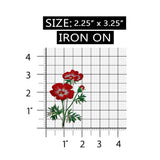 ID 6698 Red Tropical Flower Patch Garden Blossom Embroidered Iron On Applique