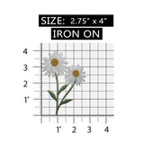 ID 6750 Daisy Flowers Patch Garden Blossom Spring Embroidered Iron On Applique