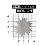 ID 6768 White Flower Blossom Patch Head Symbol Craft Embroidered IronOn Applique