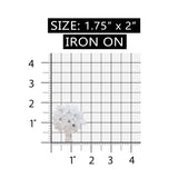 ID 6801 Sequin White Flower Bouquet Patch Decoration Embroidered IronOn Applique