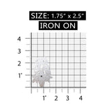 ID 6803 White Flower Arrangement Patch Sequin Basket Embroidered IronOn Applique