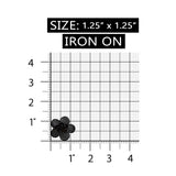 ID 6811 Black Sequin Flower Blossom Patch Symbol Embroidered Iron On Applique