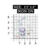 ID 6842 Purple Flower Bouquet Patch Blossom Garden Embroidered Iron On Applique