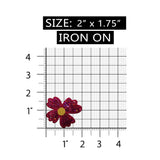 ID 6898 Red Sequin Flower Patch Shiny Blossom Symbol Embroidered IronOn Applique