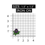 ID 6906 Purple Lily Flower Patch Garden Iris Blossom Embroidered IronOn Applique