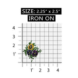 ID 6908 Bouquet of Striped Flowers Patch Garden Embroidered Iron On Applique
