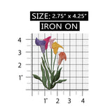 ID 6931 Multi Colored Lily Flowers Patch Garden Embroidered Iron On Applique