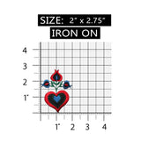 ID 6967 Red Heart Flower Patch Love Plant Blossom Embroidered Iron On Applique