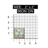 ID 6979 Blue Daisies Badge Patch Garden Flower Sign Embroidered Iron On Applique