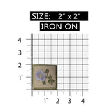 ID 6980 Purple Pansy Flower Badge Patch Garden Sign Embroidered Iron On Applique