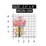 ID 7016 Rainbow Lily Flower Bouquet Patch Blossom Embroidered Iron On Applique