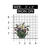 ID 7051 Colorful Potted Flowers Patch Garden Plant Embroidered Iron On Applique