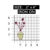ID 7054 House Plant Flower Patch Decoration Vase Embroidered Iron On Applique