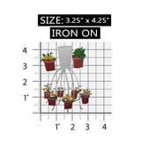 ID 7077 Clay Potted Plants Stand Patch Flower Garden Embroidered IronOn Applique