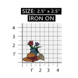 ID 7101 Gardening Sun Hat Flowers Patch Plant Spade Embroidered Iron On Applique