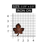 ID 7129 Pleather Maple Leaf Patch Fall Tree Symbol Embroidered Iron On Applique