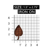 ID 7133 Pleather Birch Leaf Patch Fall Tree Symbol Embroidered Iron On Applique
