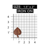 ID 7134 Pleather Poplar Leaf Patch Fall Tree Symbol Embroidered Iron On Applique
