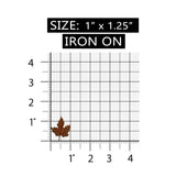 ID 7151 Brown Maple Leaf Patch Autumn Fall Tree Embroidered Iron On Applique