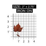 ID 7154 Dried Maple Tree Leaf Patch Autumn Nature Embroidered Iron On Applique