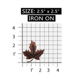 ID 7156 Dark Maple Leaf Patch Tree Fall Autumn Dry Embroidered Iron On Applique