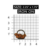ID 7171 Basket of Fall Leaves Patch Autumn Craft Embroidered Iron On Applique