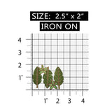 ID 7193 Trio Green Leaves Patch Nature Tree Leaf Embroidered Iron On Applique