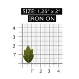 ID 7212 Felt Green Leaf Patch Nature Plant Flower Embroidered Iron On Applique