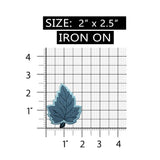 ID 7230 Blue Maple Leaf Patch Frozen Fall Nature Embroidered Iron On Applique
