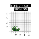 ID 7239 Green Tall Grass Patch Bush Plant Garden Embroidered Iron On Applique