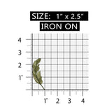 ID 7257 Left Green Feather Patch Bird Craft Symbol Embroidered Iron On Applique