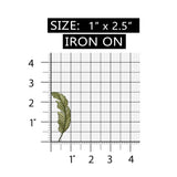 ID 7258 Right Green Feather Patch Bird Craft Symbol Embroidered Iron On Applique