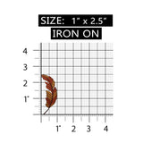 ID 7260 Right Orange Feather Patch Fly Bird Craft Embroidered Iron On Applique