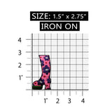 ID 7339 Pink Daisy Flower Boot Patch Heel Hippie Embroidered Iron On Applique