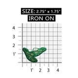 ID 7353 Green Floral Sandals Patch Flip Flop Beach Embroidered Iron On Applique