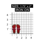 ID 7364 Red Beach Flip Flops Patch Water Shoe Sandal Embroidered IronOn Applique