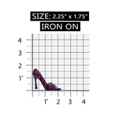 ID 7414 Purple Stiletto Shoe Patch High Heel Fashion Embroidered IronOn Applique