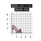 ID 7427Z Pink Stiletto Shoe Patch Fashion Fancy Embroidered Iron On Applique