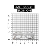 ID 7515 White Eyeglass Patch Read Glasses Fashion Embroidered Iron On Applique