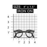 ID 7516 Zebra Print Eyeglasses Patch Frame Reading Embroidered Iron On Applique